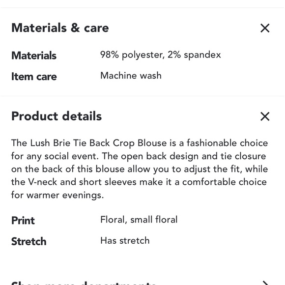 LUSH BRIE TIE BACK CROP BLOUSE - Picture 4 of 5